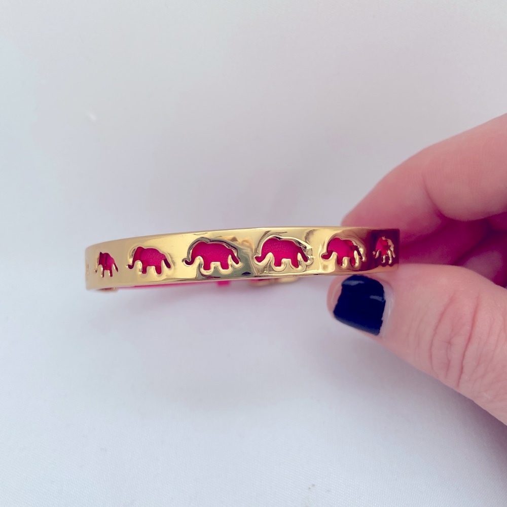 Pink Elephant Pleather Bracelet